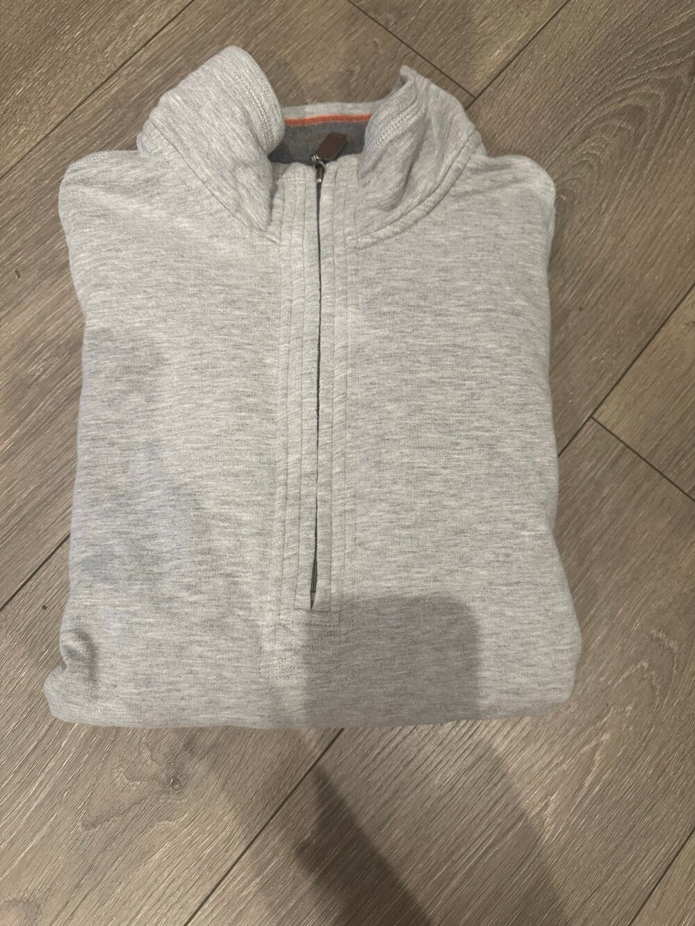 Free Country Men’s Large Light Gray Quarter-Zip Pullover Sweater